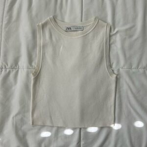 zara white crop top